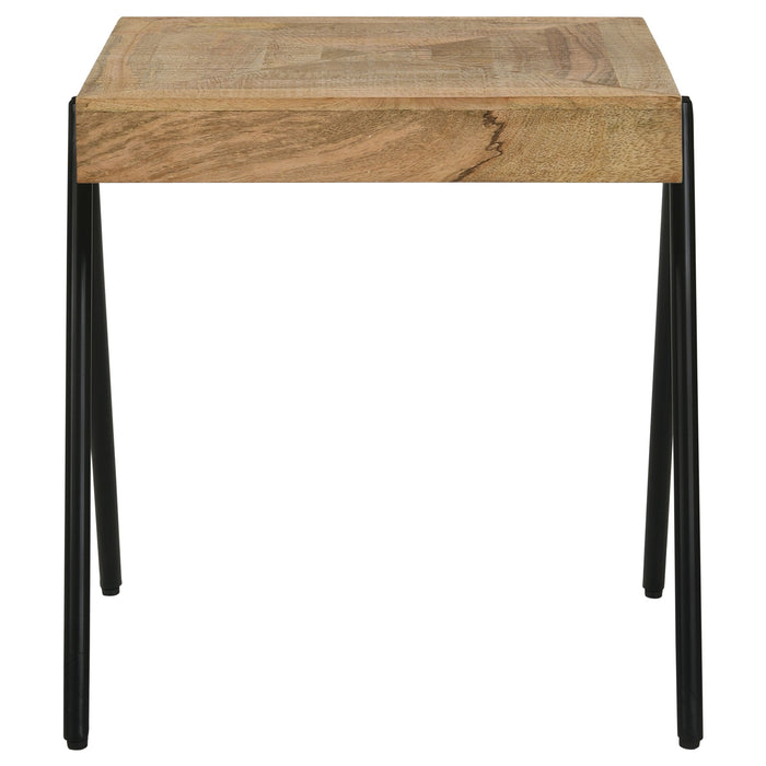 Coaster Avery Square End Table with Metal Legs Natural and Black Default Title