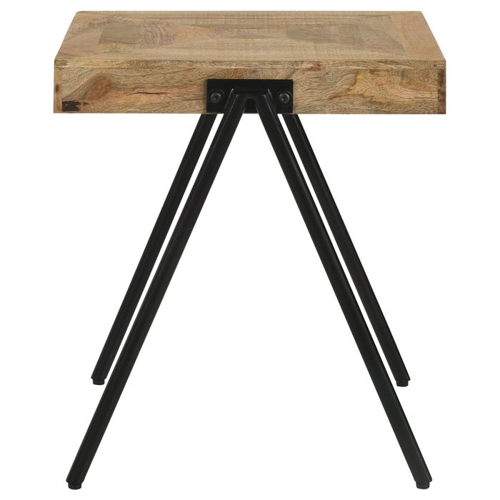 Coaster Avery Square End Table with Metal Legs Natural and Black Default Title