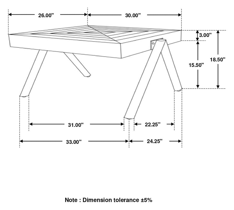 Coaster Avery Rectangular Coffee Table with Metal Legs Natural and Black Default Title