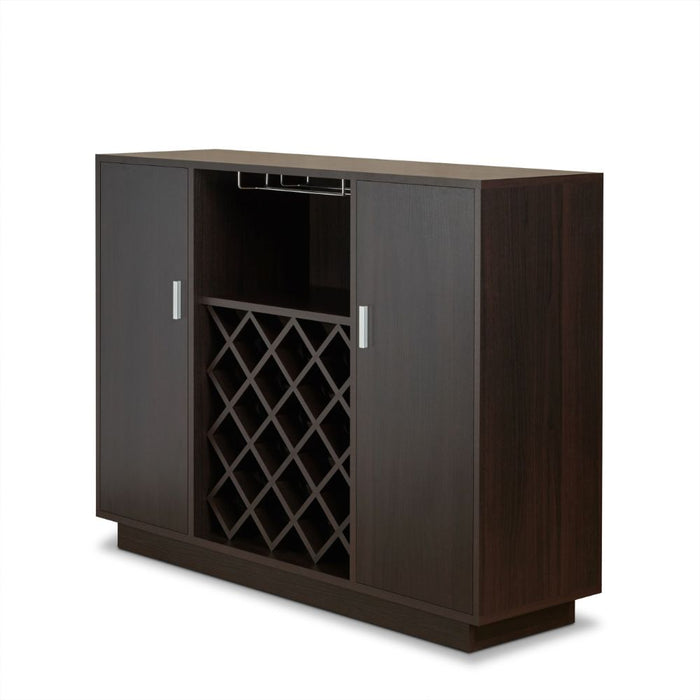 Hazen Rectangular Server with Wine Rack & Cup Holder