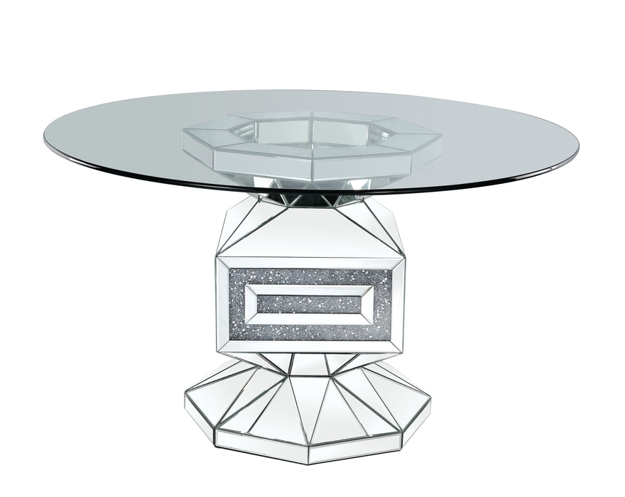 Noralie 52"Dia Glam Dining Table with Geometric Angle Cuts