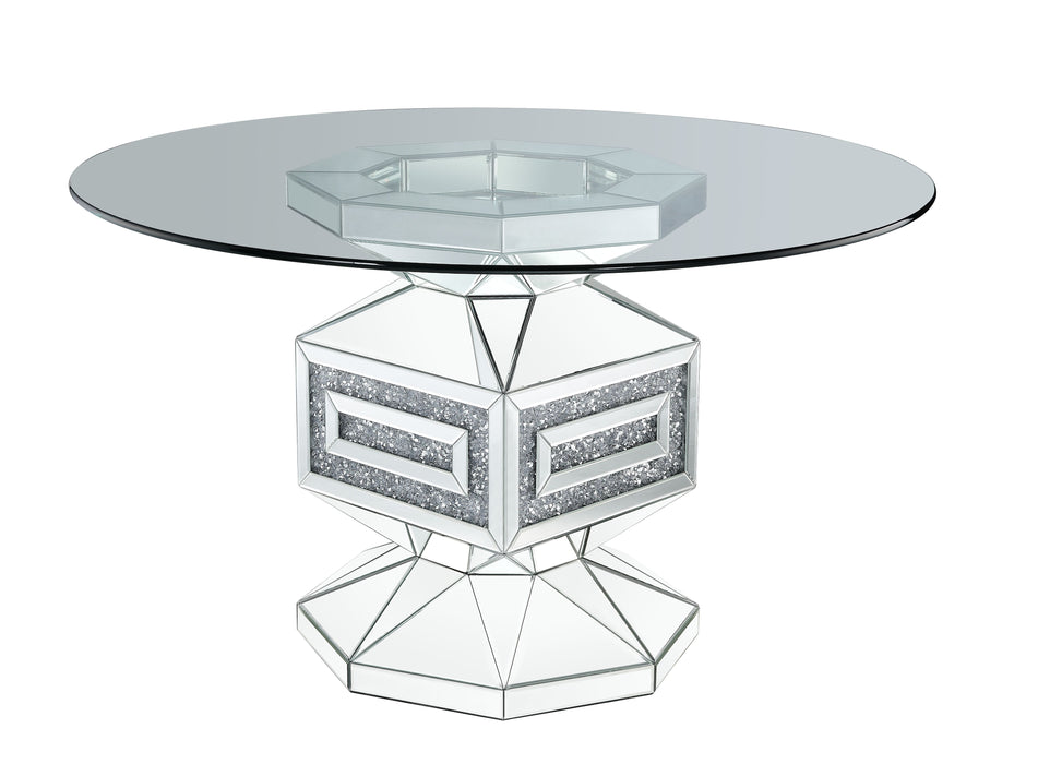 Noralie 52"Dia Glam Dining Table with Geometric Angle Cuts