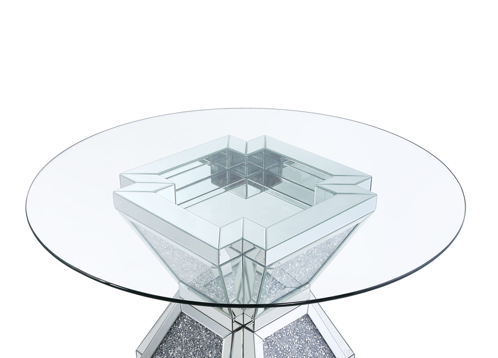 Noralie 52"Dia Glam Dining Table with Hourglass-Style Pedestal Base