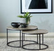 Coaster Lainey Round 2-piece Nesting Coffee Table Grey and Gunmetal Default Title