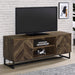 Coaster Myles 2-door TV Console with Adjustable Shelves Rustic Oak Herringbone Default Title