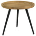 Coaster Zoe Round End Table with Trio Legs Natural and Black Default Title