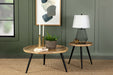 Coaster Zoe Round Coffee Table with Trio Legs Natural and Black Default Title