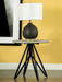 Coaster Hadi Round End Table with Hairpin Legs Cement and Gunmetal Default Title