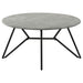 Coaster Hadi Round Coffee Table with Hairpin Legs Cement and Gunmetal Default Title