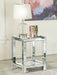 Coaster Valentina Square End Table with Glass Top Mirror Default Title