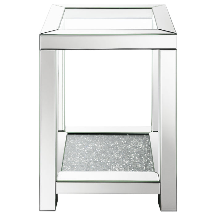 Coaster Valentina Square End Table with Glass Top Mirror Default Title