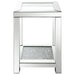 Coaster Valentina Square End Table with Glass Top Mirror Default Title