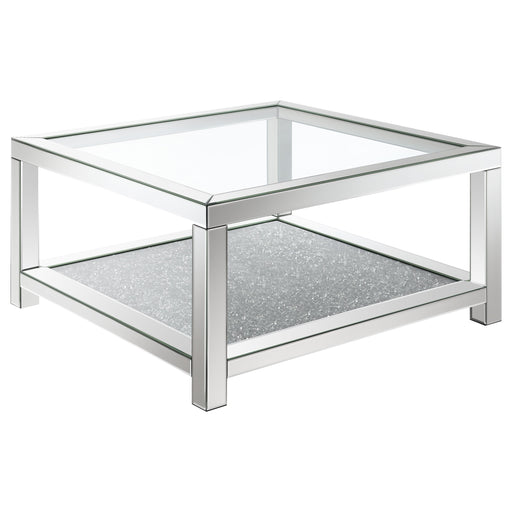 Coaster Valentina Rectangular Coffee Table with Glass Top Mirror Default Title