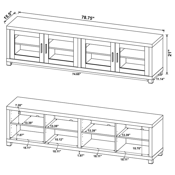 Coaster Sachin 3-piece Entertainment Center With 79" TV Stand Antique Pine Default Title