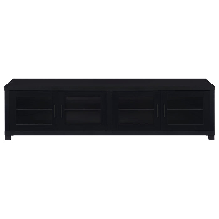 Coaster Jupiter 4-door 79" TV Stand Media Console with Framed Glass Panels Black Default Title