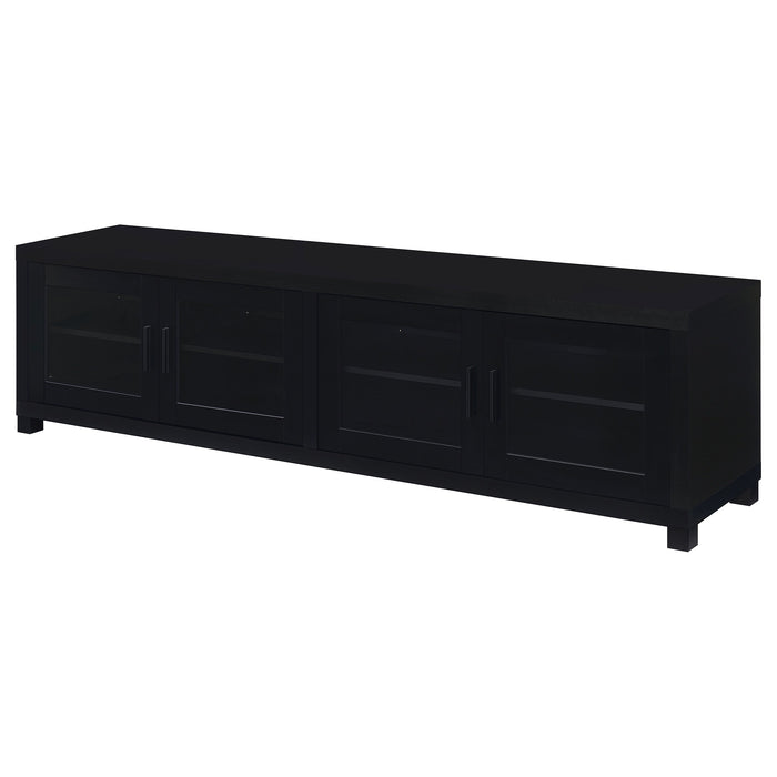 Coaster Jupiter 4-door 79" TV Stand Media Console with Framed Glass Panels Black Default Title