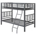 Coaster Fairfax Twin Over Twin Bunk Bed with Ladder Light Gunmetal Default Title