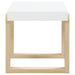 Coaster Pala Rectangular End Table with Sled Base White High Gloss and Natural Default Title