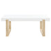 Coaster Pala Rectangular Coffee Table with Sled Base White High Gloss and Natural Default Title