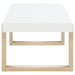 Coaster Pala Rectangular Coffee Table with Sled Base White High Gloss and Natural Default Title