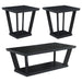 Coaster Aminta 3-piece Occasional Set with Open Shelves Black Default Title