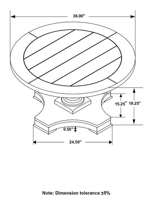 Coaster Morello Round Coffee Table with Pedestal Base Coffee Default Title