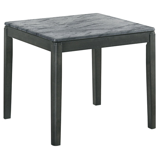 Coaster Mozzi Square End Table Faux Grey Marble and Black Default Title