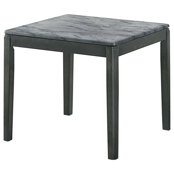 Coaster Mozzi Square End Table Faux Grey Marble and Black Default Title