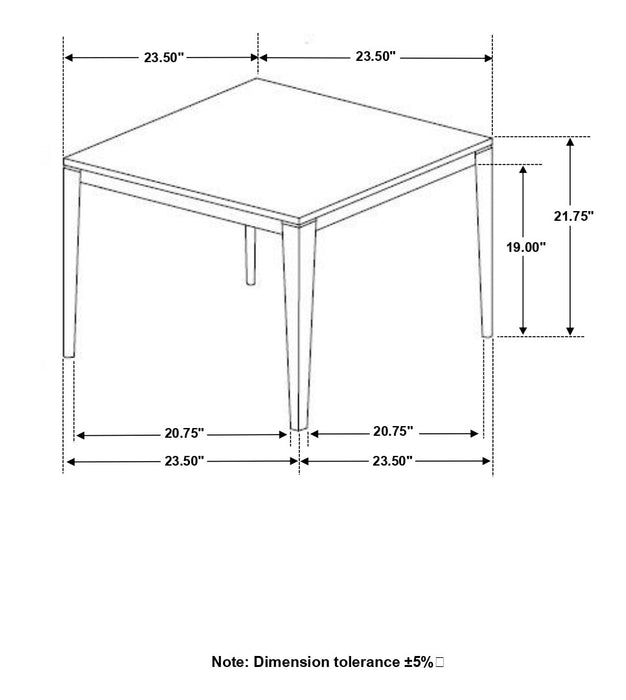 Coaster Mozzi Square End Table Faux Grey Marble and Black Default Title