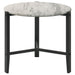 Coaster Tandi Round End Table Faux White Marble and Black Default Title