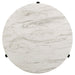 Coaster Tandi Round Coffee Table Faux White Marble and Black Default Title