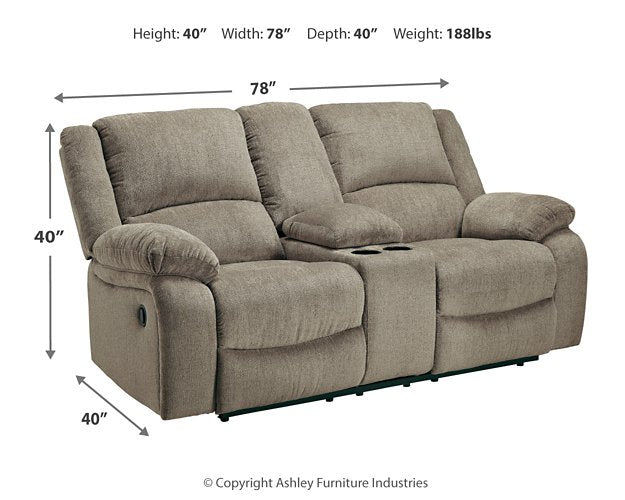 Draycoll Reclining Loveseat with Console