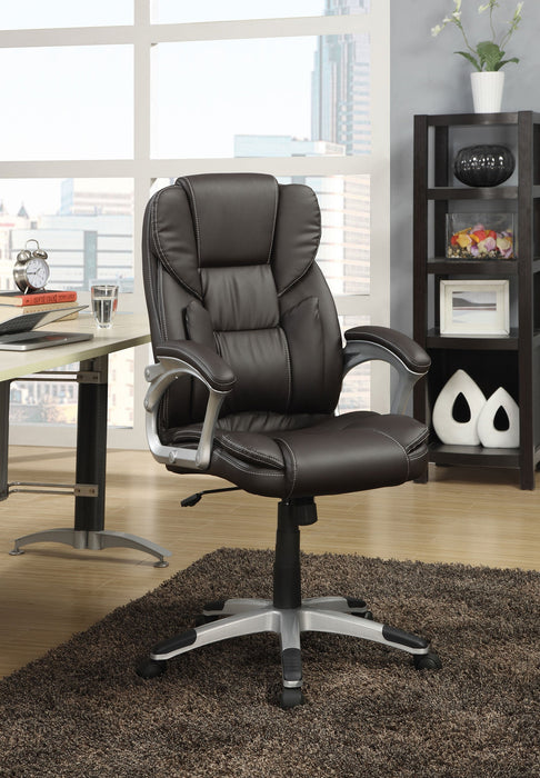 Coaster Kaffir Adjustable Height Office Chair Dark Brown and Silver Default Title