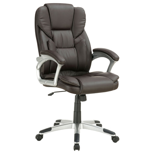 Coaster Kaffir Adjustable Height Office Chair Dark Brown and Silver Default Title