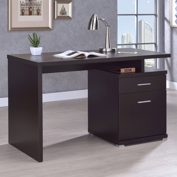 Coaster Irving 2-drawer Office Desk with Cabinet Cappuccino Default Title