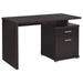 Coaster Irving 2-drawer Office Desk with Cabinet Cappuccino Default Title