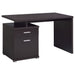 Coaster Irving 2-drawer Office Desk with Cabinet Cappuccino Default Title