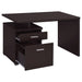 Coaster Irving 2-drawer Office Desk with Cabinet Cappuccino Default Title