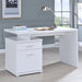 Coaster Irving 2-drawer Office Desk with Cabinet White Default Title