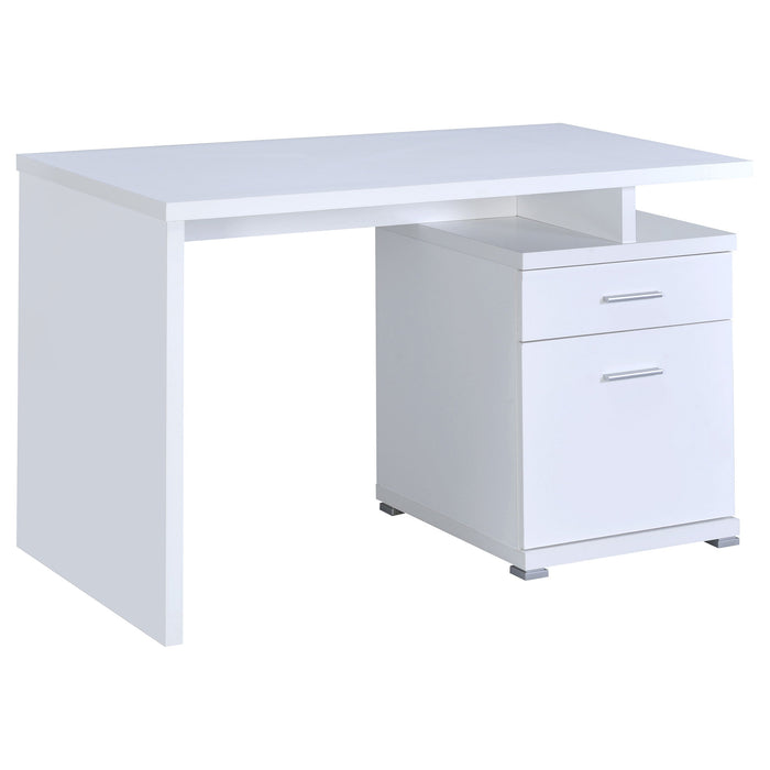 Coaster Irving 2-drawer Office Desk with Cabinet White Default Title