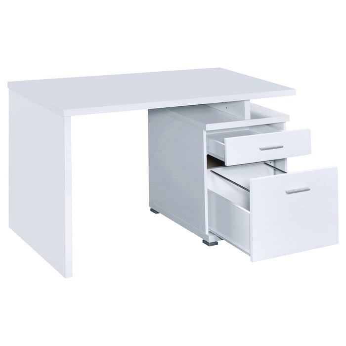 Coaster Irving 2-drawer Office Desk with Cabinet White Default Title