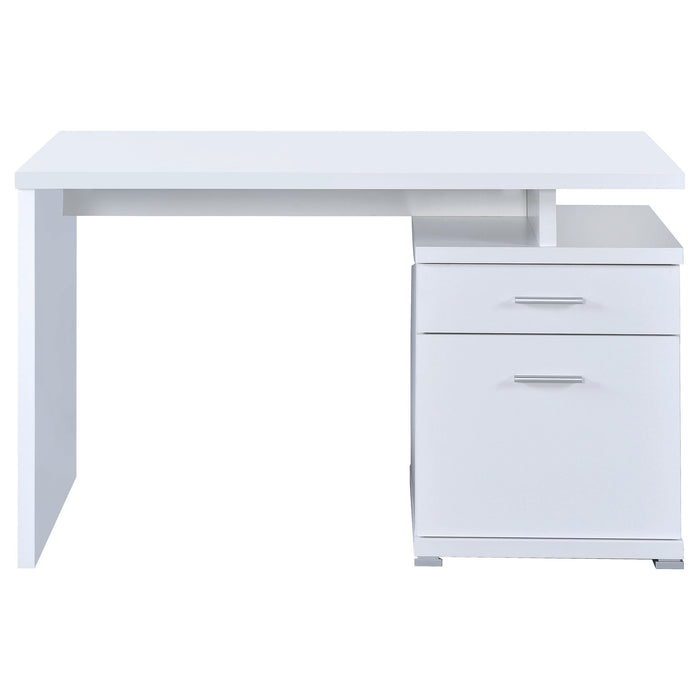 Coaster Irving 2-drawer Office Desk with Cabinet White Default Title