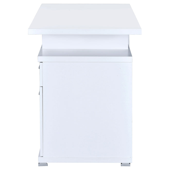 Coaster Irving 2-drawer Office Desk with Cabinet White Default Title