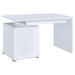 Coaster Irving 2-drawer Office Desk with Cabinet White Default Title