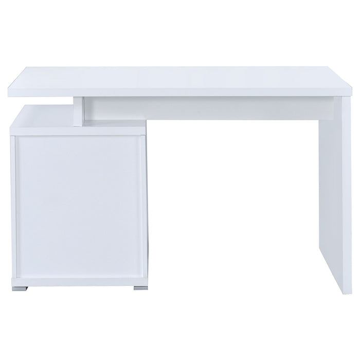 Coaster Irving 2-drawer Office Desk with Cabinet White Default Title