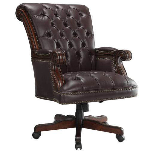 Coaster Calloway Tufted Adjustable Height Office Chair Dark Brown Default Title
