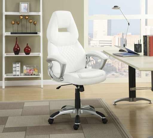 Coaster Bruce Adjustable Height Office Chair White and Silver Default Title