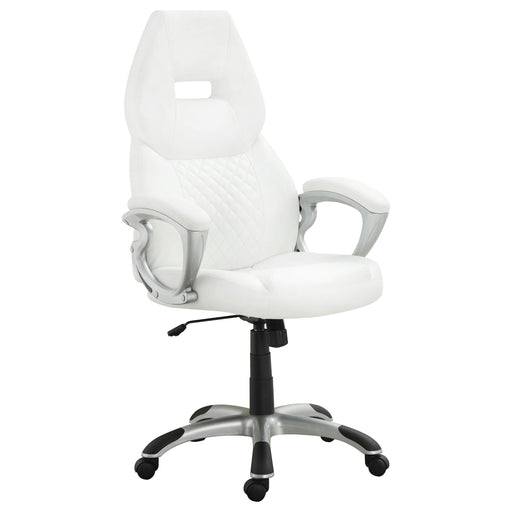 Coaster Bruce Adjustable Height Office Chair White and Silver Default Title