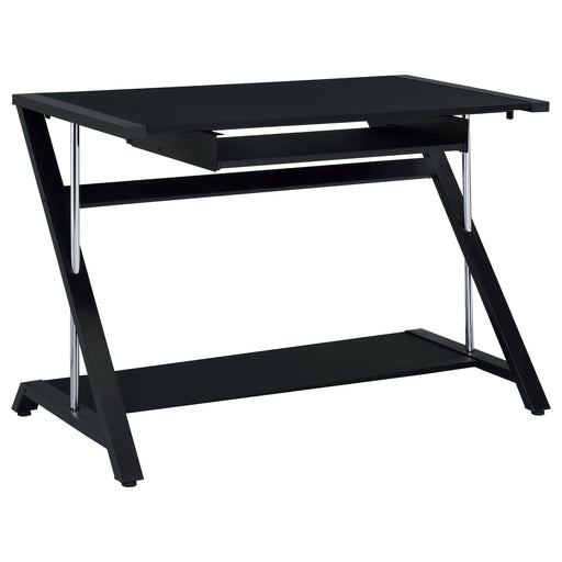 Coaster Mallet Computer Desk with Bottom Shelf Black Default Title