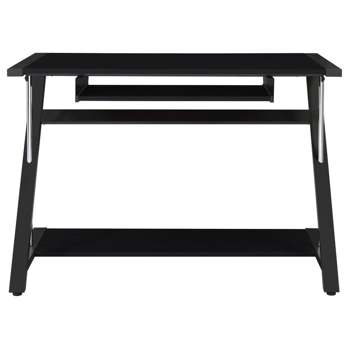 Coaster Mallet Computer Desk with Bottom Shelf Black Default Title